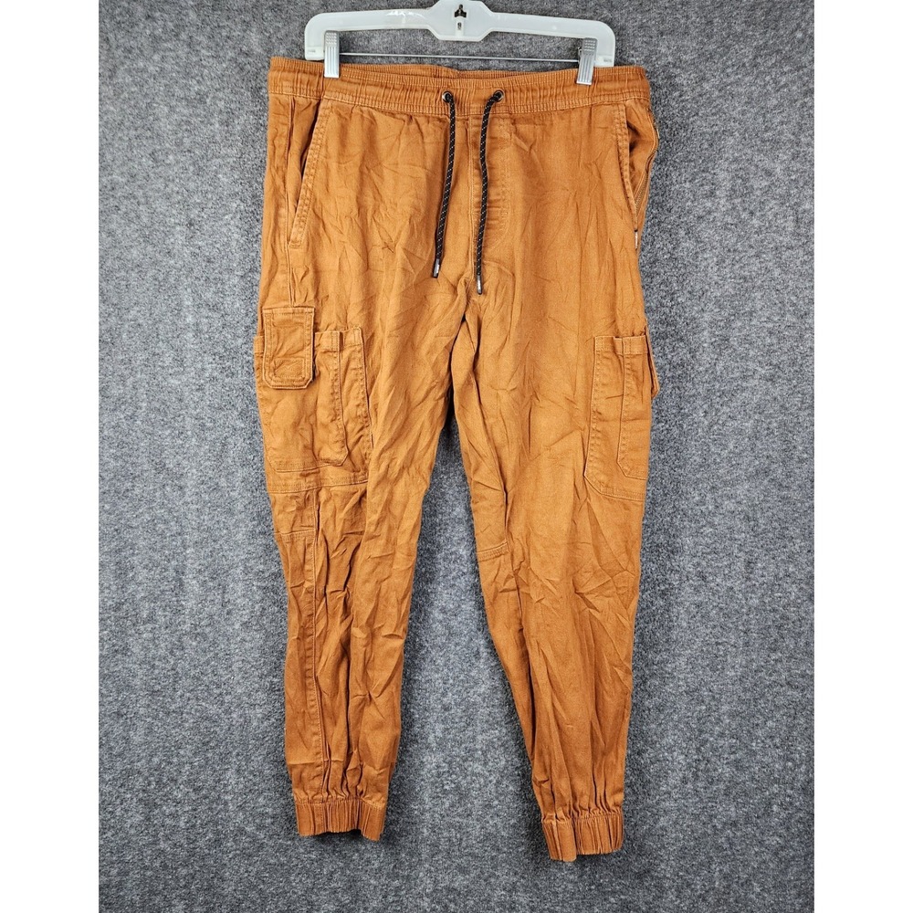 Tony Hawk Cargo Jogger Pants Men Large Brown Tobacco Twill Stretch Streetwear